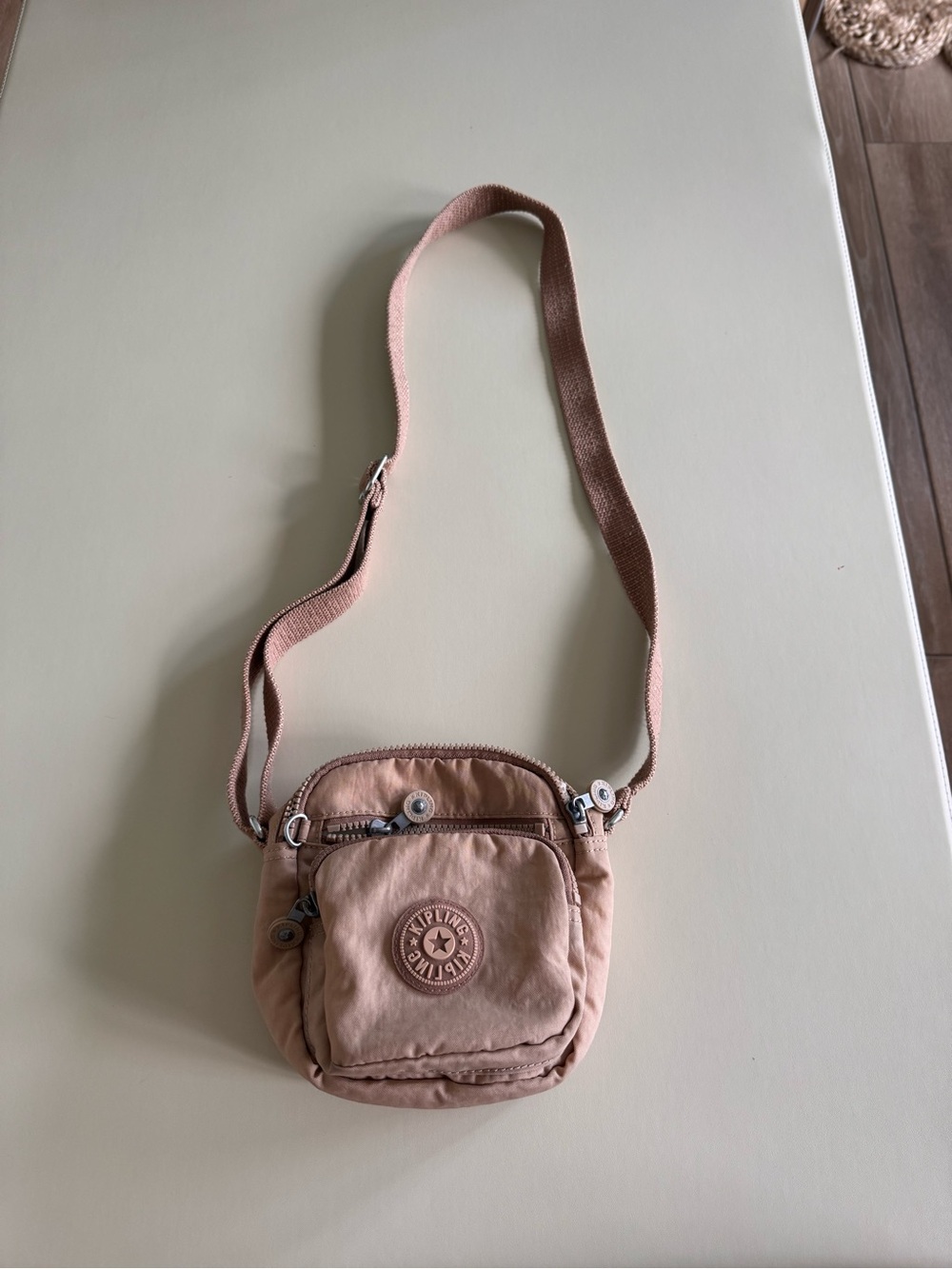 Kipling Compact Crossbody Bag in Dusty Pink/Beige
